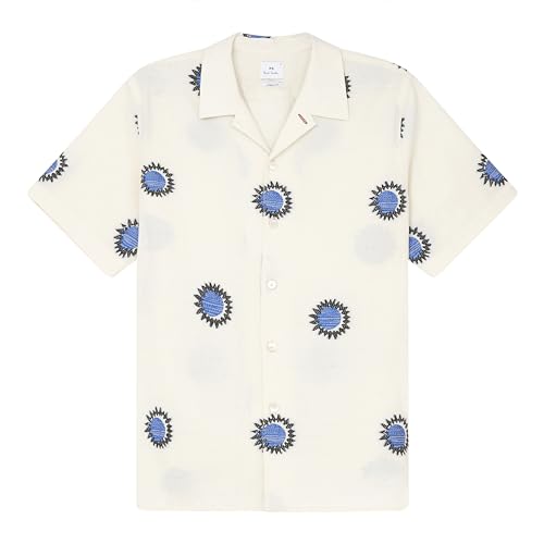 Paul Smith Camisa de manga corta Blue Sun para hombre, Azul/claro, Medium