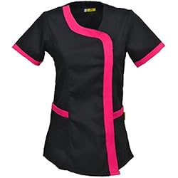 Ropa Laboral Batas Fratelli ditalia Bata Casaca Trabajo Negro Verano Mujer peluquería Esteticista Salón de belleza