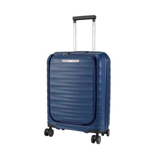 Image of Safari Select Aerolite 55 CM Small Cabin Navy Blue Front Open Hard Shell Double Spinner Trolley /Luggage Bag with TSA Lock, Dual 8 Wheels and Anti-Theft Zipper