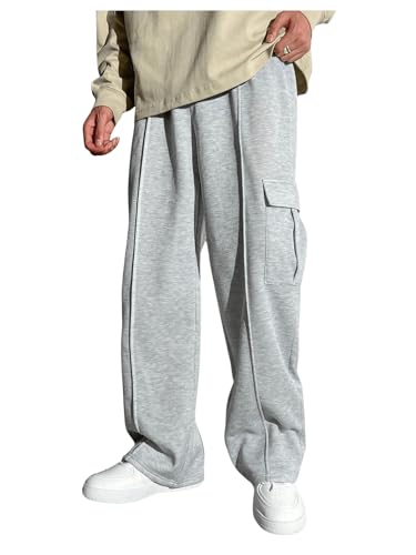Boy's Wide Leg Sweatpants Athletic Baggy Pants Thermal Long Cargo Pants Joggers Trousers