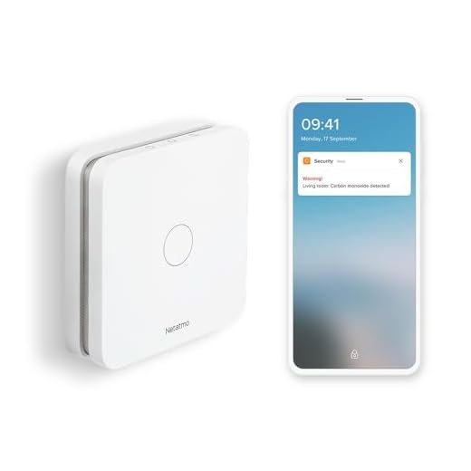 Netatmo - Smarter Kohlenmonoxidmelder, WLAN, 10-Jahres-Batterie, 85 dB Alarm, Selbsttest-Funktion, kein Smart-Home-System nötig, Zertifizierungen EN 50291 und NF, NCO-DE