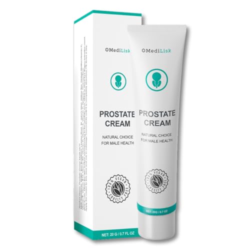 MediLisk Prostate Relief Cream – Natural Ingredients, Hypoallergenic, Paraben-Free, Suitable for All Skin Types – 0.7 oz
