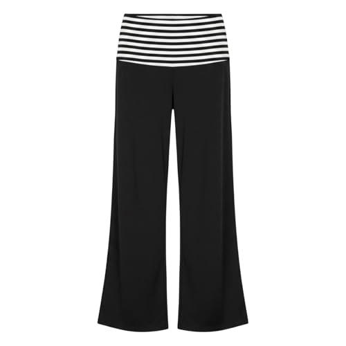 Pantalon de yoga pour filles ample, vêtement de sport confortable avec cordon et taille haute