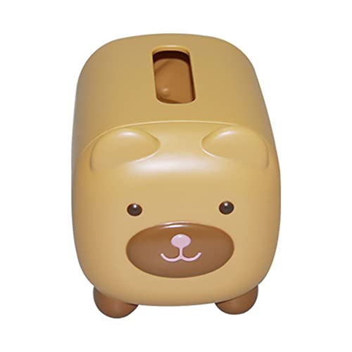 URFEDA - Caja de pañuelos de papel de oso de gran capacidad, caja de almacenamiento de pañuelos, soporte de caja de papel higiénico con toallas, dispensador de pañuelos cosmético organizador de mesa