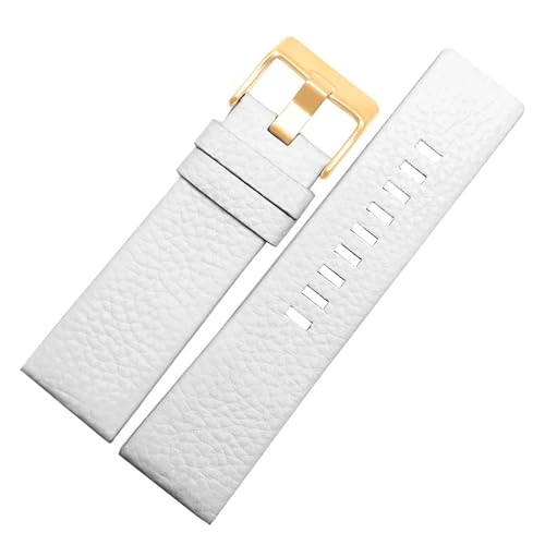 Bracelet de montre cuir véritable blanc ou marron pour un style masculin chic