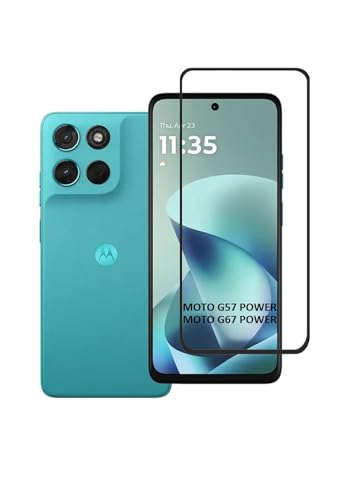 Image of Tempered Glass Screen Protector Compatible For Motorola Moto G67 Power /G57 Power 5G (Black) Edge To Edge Full Screen Coverage With Easy Installation Kit,Pack Of 1