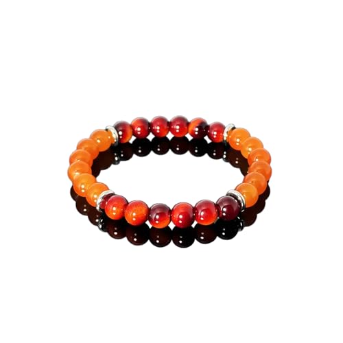 Pulsera de Ojo de Tigre para Hombre con Piedra Naranja miniatura 1