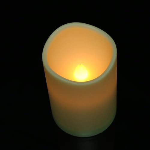Image of WRalwaysLX 2 Pack LED Flameless Candles, Remote Control Candles Decorative Outdoor and Indoor, (Dia 2.5 inch X4 H ) Plastic Flickering with Timer by 3*AAA Batteries(EXCL.)