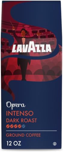 Image of Lavazza Opera Intenso Ground Coffee 12oz Bag, Dark Roast, Bold and Balanced Taste, Intensity 4 /5, Arabica and Robusta, Ideal for Drip Brewers, Package May Vary (Pack of 6)