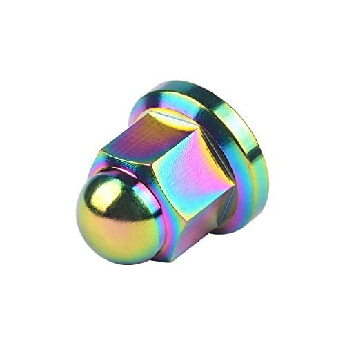Image of Titanium M6 M8 M10 Dome Head Acorn Nuts for Bicycle Motorcycle Exhaust Pipe Car Pack of 6 (M8, Ranibow)