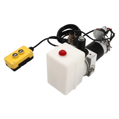 GDNTMU Hydraulic Pump for Dump Trailer, Hydraulic Power Unit 12V, Single Acting Dump Truck Hydraulic Pump 12V DC Power Pack for Dump Trailers 1.58Qt Capacity 800W Motor