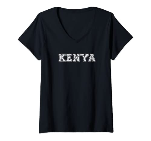 Mujer Trendy Kenya Orgullo Nacional Patriótico Kenya Camiseta Cuello V