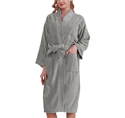 Kimono Gris Femme en coton de qualité supérieure pour une silhouette élégante XL