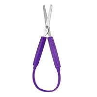 Kinderschere Mini Schlaufenschere für Kinder 14 cm mit Adaptivem Griff - Bastelschere, Haushaltsschere, Handwerksschere für Kinderschule & Tägliches Basteln (Lila)
