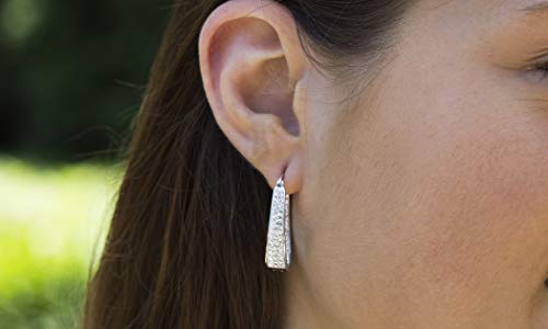 Devin Rose Oval Inside Outside Hoop Earrings for Women Faceted Sparkle Crystals2