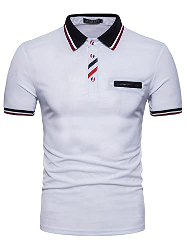 GRMLRPT Polo Fit Homme Manches Courtes Slim Fit Polo Shirt Casual en Coton T-Shirt d'Eté Classic Décontracté Golf Polo Chemise Tennis Cover