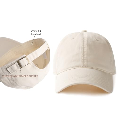 Image of FURTALK Unisex Vintage Washed Unstructured Baseball Cap Washed Cotton Adjustable Dad Hat