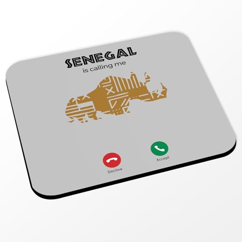 Fabulous Tapis de Souris Gris - Sénégal is Calling Me Rhinoceros Safari - (Dimensions 24 x 20 cm)