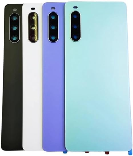 SHOWGOOD for Sony Xperia 10 IV Battery Cover Rear Door Panel Housing Case Back Cover with Camera Lens Replacement Parts (Black)