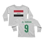 SWEET LEMONS Iraq Pride Al-Hamadi 9 Two-Sided Jersey Style Toddler Hooded Sweatshirt (White, 4T)