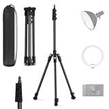 Asaiy 200cm Lichtstativ Aluminium, Tragbares Fotografie Lampenstativ mit 1/4 Schraube, Stabil & Höhenverstellbar, für Studioleuchten, Ringlicht, Softbox & Blitzlicht
