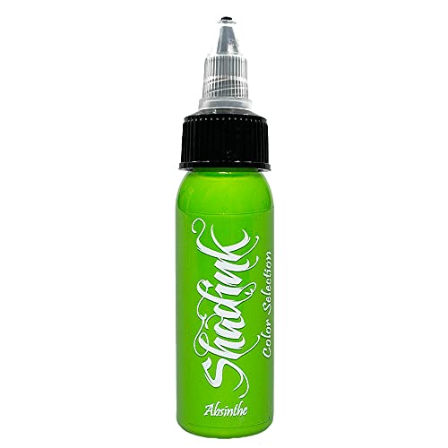 Shadink Tattoo Ink Professional Tattooing Inks for Color Portrait, Black & Gray Style 1oz (Absinthe Green)