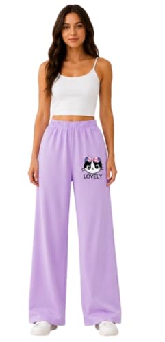 Image of Girls Wide Leg Casual Pant with Graphic Print Pack of 1
