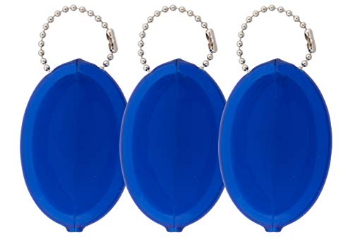 Oval Rubber Coin Purse Change Holder Made in U.S.A. For Men/Woman With Chain