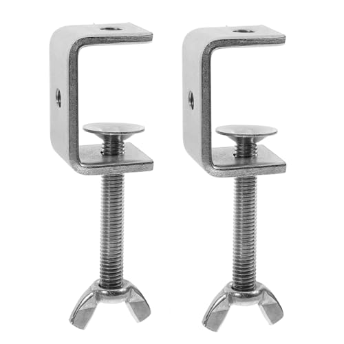 MUCKLILY 2pcs Mini Stainless Steel c Clamps Heavy Duty C-type Clamp for Woodworking Diy Projects