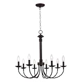 Bel Air Lighting Trans Globe Imports 9018 ROB Traditional Eight Light Chandelier from Candle Collection Dark Finish, 26.50 inches, Rubbed Oil Bronze