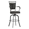 Hillsdale Bridgetown Metal Bar Height Swivel Stool Pewter