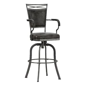 Hillsdale Bridgetown Metal Bar Height Swivel Stool, Pewter Hillsdale Bridgetown Metal Bar Height Swivel Stool Pewter