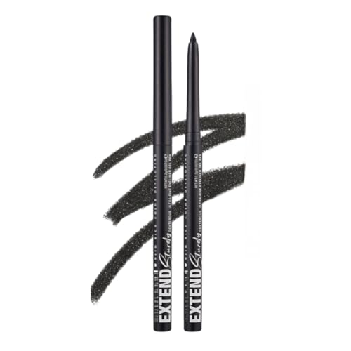 Image of Waterproof Gel Black Eyeliner Pencil, Twist-Up Smudge-Proof Eye Liner with Fine Tip, Smooth Creamy Formula for Precise Shimmer Lines, for Waterline and Daily Makeup (12 Black)
