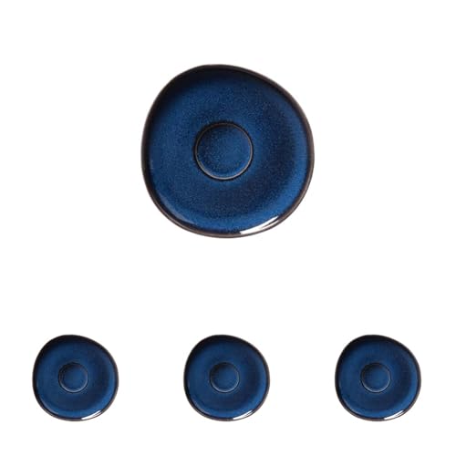 Like. by Villeroy & Boch – Lave bleu Kaffeeuntertasse aus Steingut, spülmaschinengeeignet (Packung mit 4)