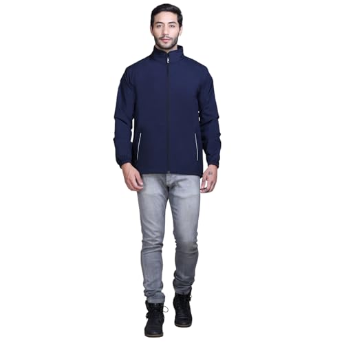Image of TFA Mens Windcheater Jacket |Zip Closure| Sports Wear| Water Resistant |Rainy Season | Reflector