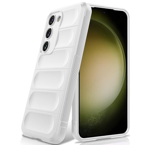 BonYonka Silicone Case Compatible with Samsung Galaxy S23, Anti-Scratch Microfiber Lining, Shockproof Case with Camera Protection, White