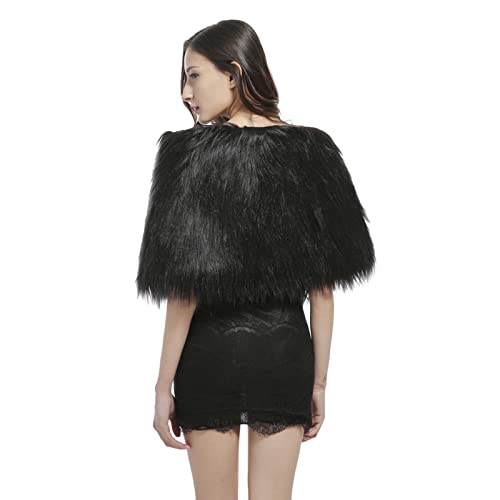 Women's Faux Fur Scarf Wrap Neck Warmer Shrug Poncho Wedding Party Bridal Stole Winter Bridesmaid Cape Shawl Wrap Cover Coat3