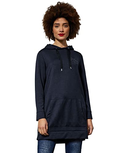 STREET ONE Damen A302138 Hoodie Longpullover, Dark Vintage Blue, 44