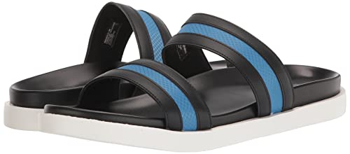 Stacy Adams Men's Metro Double Strap Slide Sandal Flat, Black/Blue, 10 #TOP6