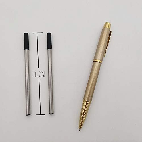 Accod Metal Ballpoint Pen Black Rollerball Pen Signature Pen with Two 0.5MM Black Pen Refills,Gift Pen for Colleagues and Family,Gift Boxed (Gold)