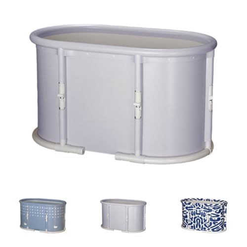 SJGEIDMポータブルバス浴槽 お風呂 折り畳み 簡易風呂 湯船 簡易 簡易 サウナ 水風呂 持ち運び バケッツ 浸漬式 SPA 折りたたみプール 大人 子供 家庭用 取り付け不要 収納便利 コンパクト サラウンド温度ロック (バスタブ + クッション,