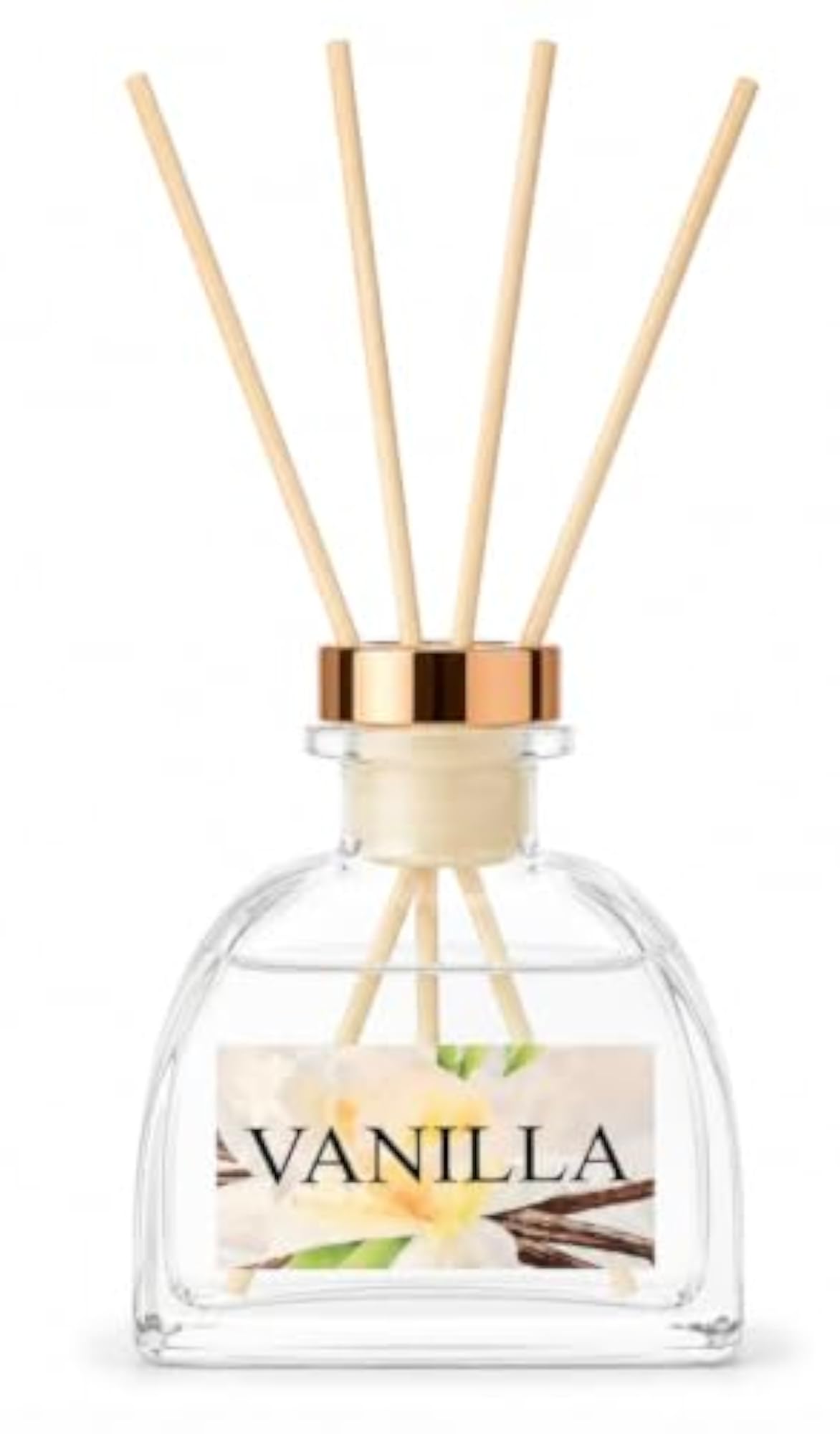 Vanilla Reed Diffuser with 4 Reed Sticks, Long-Lasting Home Fragrance