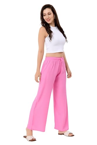 Image of TRASA Women's and Girls Cotton Reyon Regular Fit Palazzo Pants - Available Size - L, XL, 2XL, 3XL