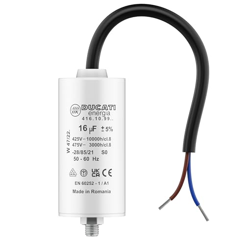 Condensateur 16 uF pour Moteur Monophasé - Utilisation pour Kärcher, Pompe de Piscine, Porte de...