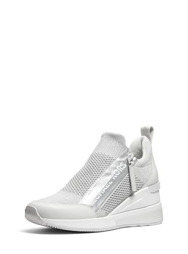 Michael Kors Women's Willis Wedge Trainer, Silver,...