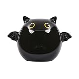 Bico Black Bat Ceramic Candy Bowl Holder with Large Opening, Dish for Candy, Cookie, Candles, Halloween Decoration, Day of The Dead Decor