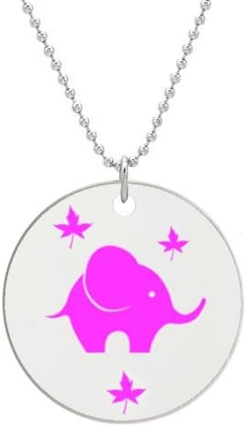 Hot Pink Baby Elephant - Custom Dog Tag Necklace