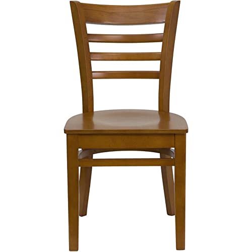 Image of Flash Furniture HERCULES Series Ladder Back Cherry Wood Restaurant Chair