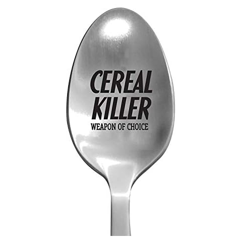 Laser Engraved “Cereal Killer” Stainless Steel Spoon - Unique Funny Gifts Cover