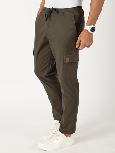 Image of Thomas Scott Men's | Solid | Light Weight | Breathable Fabric | 6 Pocket | Ankle Length | Mid Rise | Regular Fit | Linen | Elasticated with Drawstring | Chino Trouser | Pants